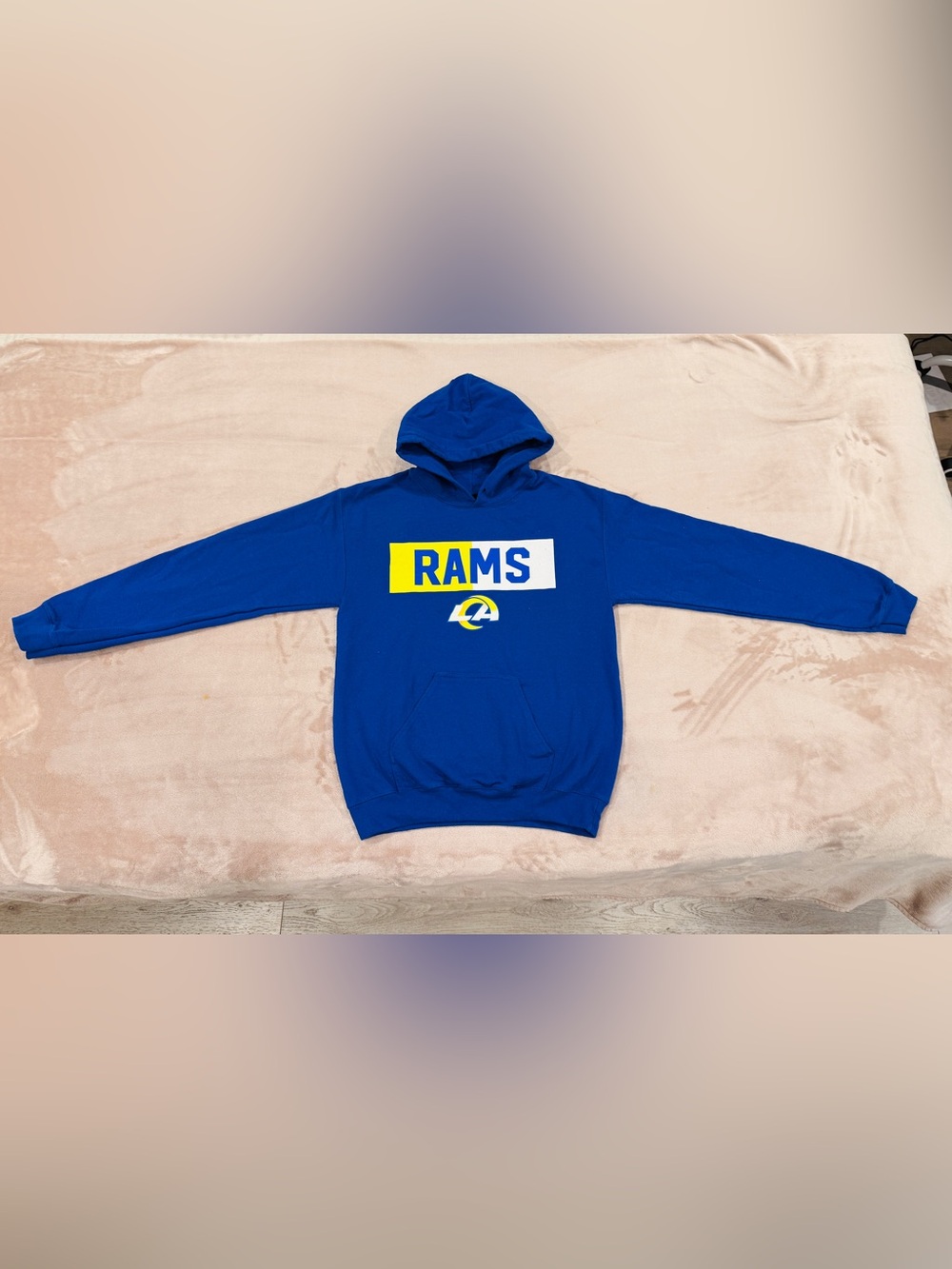 Los Angeles Rams NFL Royal Blue Logo Pullover Hoodie Size Small